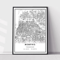 
              Memphis, Tennessee Modern Map Print 
            