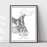 
              Da Nang, Vietnam Modern Style Map Print 
            