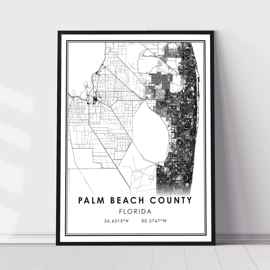Palm Beach County, Florida Modern Map Print