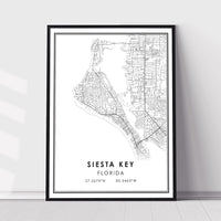 
              Siesta Key, Florida Modern Map Print 
            