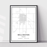 
              Wellington, Texas Modern Map Print 
            