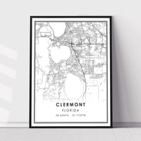 
              Clermont, Florida Modern Map Print 
            