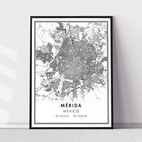 
              Merida, Mexico Modern Style Map Print 
            