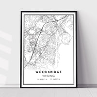 
              Woodbridge, Virginia Modern Map Print 
            