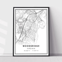Woodbridge, Virginia Modern Map Print 