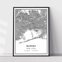 Queens, New York Modern Map Print 