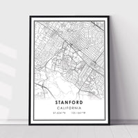 
              Stanford, California Modern Map Print 
            