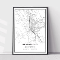 
              Healdsburg, California Modern Map Print 
            
