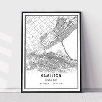 Hamilton, Ontario Modern Style Map Print