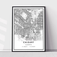 Calgary, Alberta Modern Style Map Print 