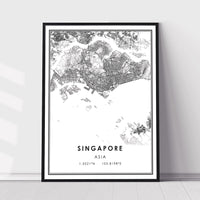 
              Singapore, Asia Modern Style Map Print 
            