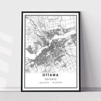
              Ottawa, Ontario Modern Style Map Print
            