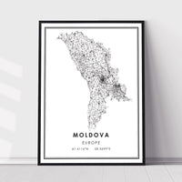 
              Moldova, Europe Modern Style Map Print
            