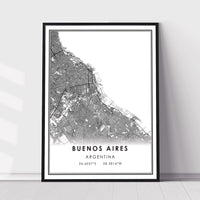 
              Buenos Aires, Argentina Modern Style Map Print 
            