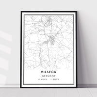 
              Vilseck, Germany Modern Style Map Print 
            