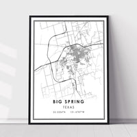 
              Big Spring, Texas Modern Map Print 
            
