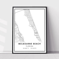 
              Melbourne Beach, Florida Modern Map Print 
            