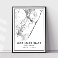 
              Long Beach Island, New Jersey Modern Map Print 
            