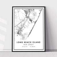 Long Beach Island, New Jersey Modern Map Print 