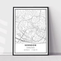 
              Herndon, Virginia Modern Map Print
            