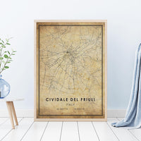 
              Cividale Del Friuli, Italy Vintage Style Map Print 
            