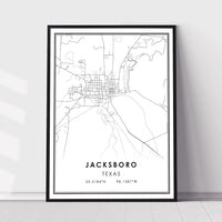 
              Jacksboro, Texas Modern Map Print
            