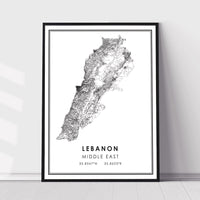 
              Lebanon Modern Style Map Print 
            