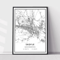 
              Skopje, Macedonia Modern Style Map Print 
            