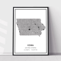 
              Iowa, United States Modern Style Map Print
            