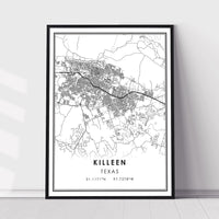 Killeen, Texas Modern Map Print 