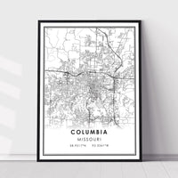 Columbia, Missouri Modern Map Print 