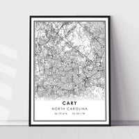 
              Cary, North Carolina Modern Map Print 
            