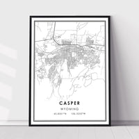 Casper, Wyoming Modern Map Print 