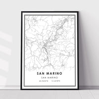 
              San Marino, San Marino Modern Style Map Print
            