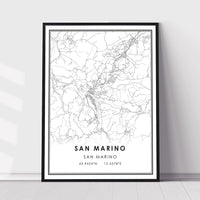 San Marino, San Marino Modern Style Map Print