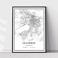 Savannah, Georgia Modern Map Print 