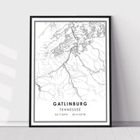
              Gatlinburg, Tennessee Modern Map Print 
            