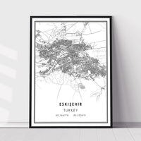 
              Eskisehir, Turkey Modern Style Map Print 
            