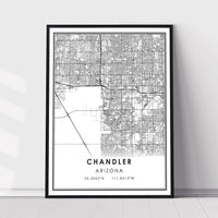 
              Chandler, Arizona Modern Map Print 
            