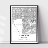 Chandler, Arizona Modern Map Print 