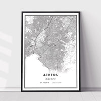 
              Athens, Greece Modern Style Map Print 
            