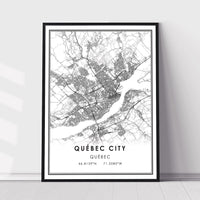 
              Quebec City, Quebec Modern Style Map Print 
            