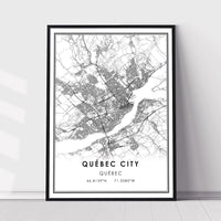 Quebec City, Quebec Modern Style Map Print 