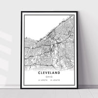 
              Cleveland, Ohio Modern Map Print 
            