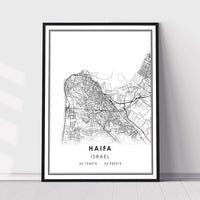 
              Haifa, Israel Modern Style Map Print 
            