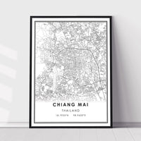 
              Chiang Mai, Thailand Modern Style Map Print 
            