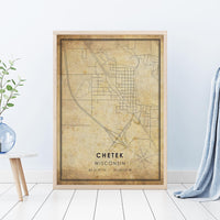 
              Chetek, Wisconsin Vintage Style Map Print 
            