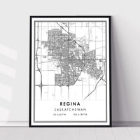 
              Regina, Saskatchewan Modern Style Map Print 
            