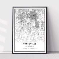 Huntsville, Alabama Modern Map Print