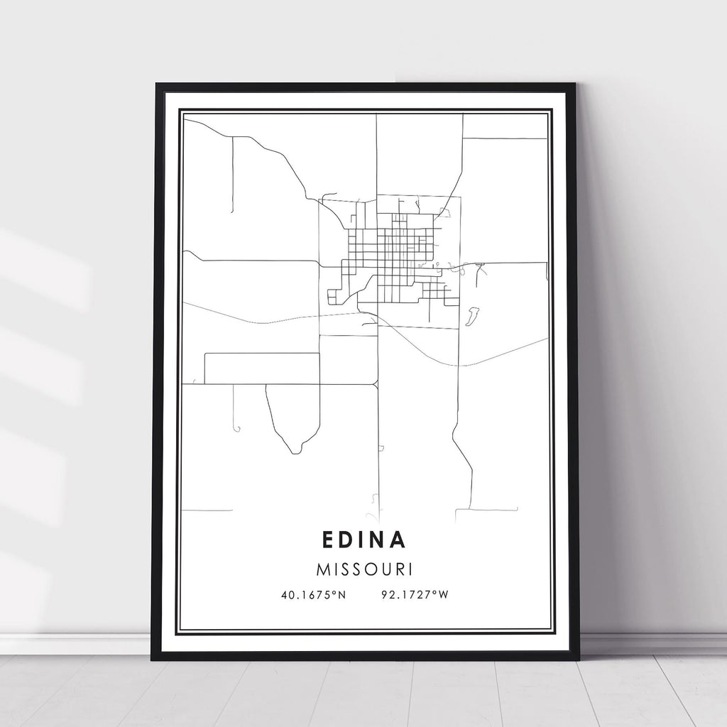 Edina, Missouri Modern Map Print 